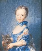 A Girl with a Kitten PERRONNEAU, Jean-Baptiste